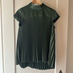 Ted Baker Dark Green Pleated Blouse